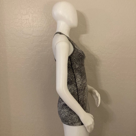 Lululemon Cool Racerback II Luon Spray Jacquard White Black - Picture 7 of 14